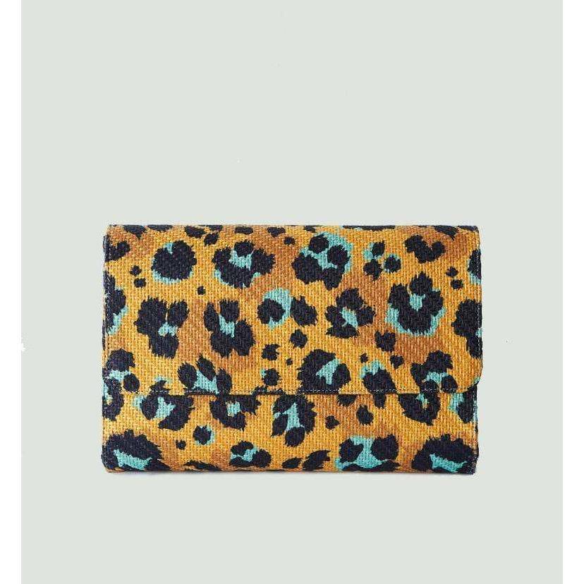 Sabbai Leopard Women Clutch Bag Yellow