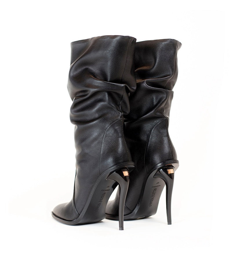 Sylth Virago Demeter Faux Leather Bootie Nero